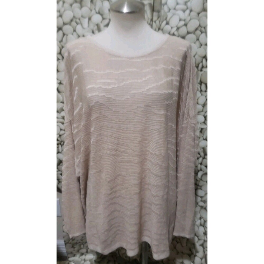 J Jill Pure Jill Top Womens Size 3X Linen Blend Brown Long Sleeve Tunic New